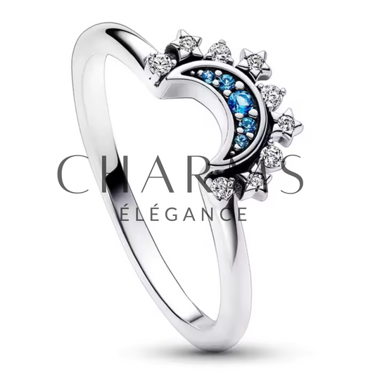 Bague Lune Scintillante – Élégance Céleste et Reflets Étoilés