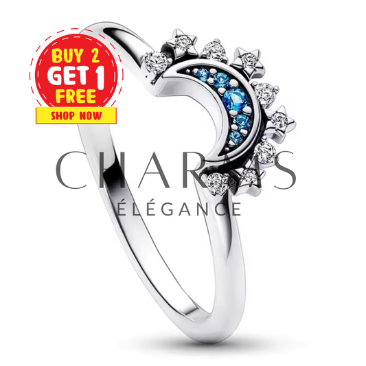 Bague Lune Scintillante – Élégance Céleste et Reflets Étoilés