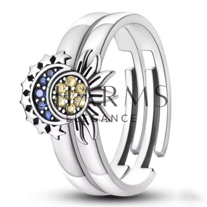 Bague Soleil et Lune – Harmonie Cosmique et Élégance Intemporelle
