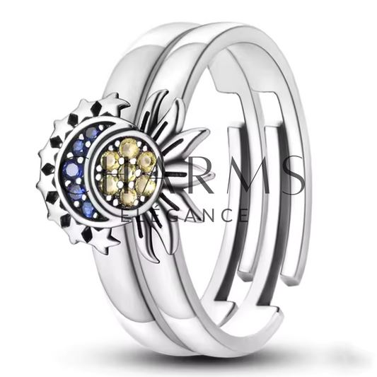 Bague Soleil et Lune – Harmonie Cosmique et Élégance Intemporelle