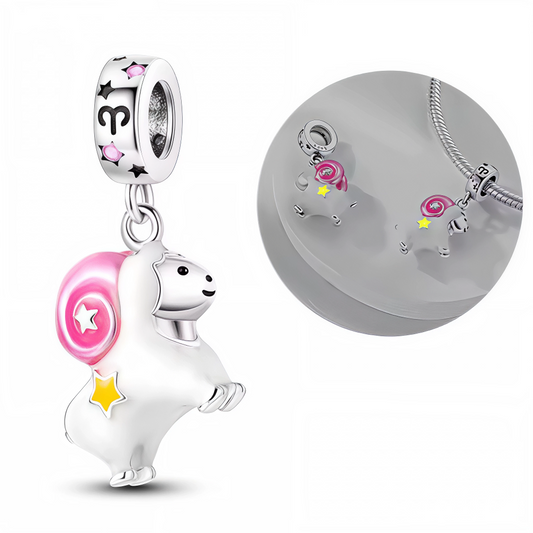 Charm-Anhänger - Widder mit Glow-in-the-Dark-Effekt
