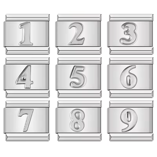 Silver Italian Charm – Numbers 0 to 9