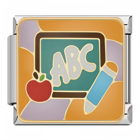 Italian Charm - "ABC" Painting with Apple and Blue Pencil