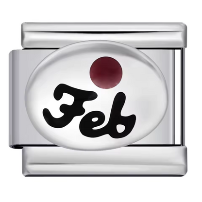 Silberner italienischer Charm – Geburtsstein und Monat