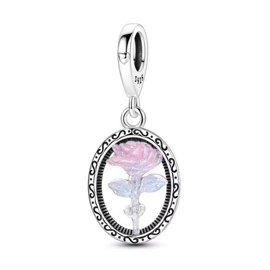 Charm Rose Ovale Élégance – Dégradée Bleu et Violet
