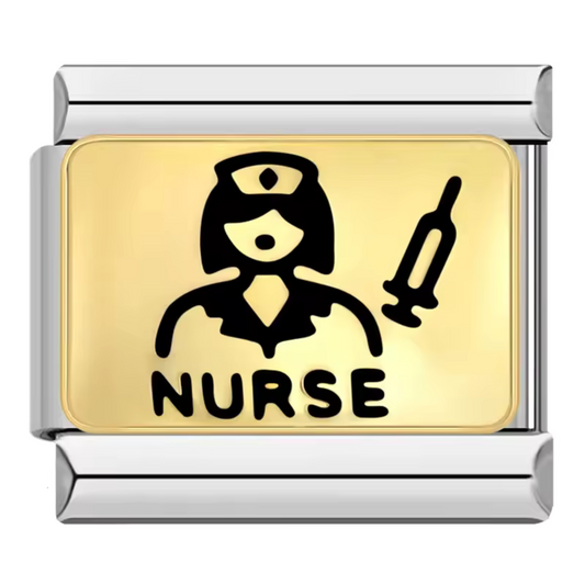 Silberner italienischer Charm – Krankenschwester