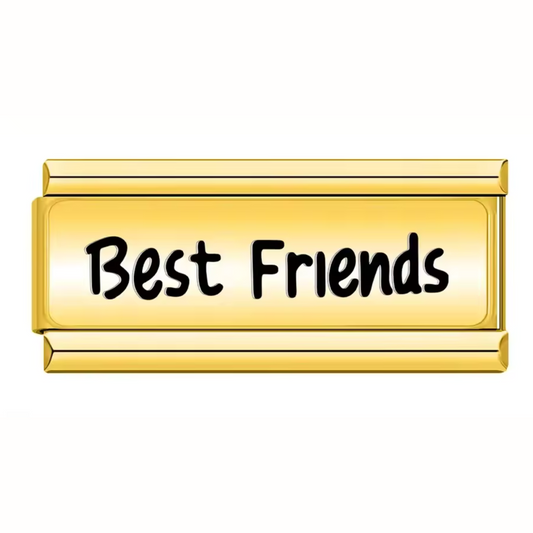 Long Italian Charm Silver or Gold – “Best Friends”