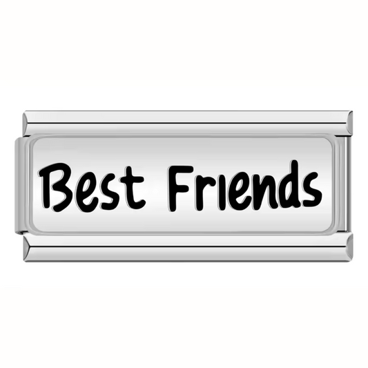 Long Italian Charm Silver or Gold – “Best Friends”