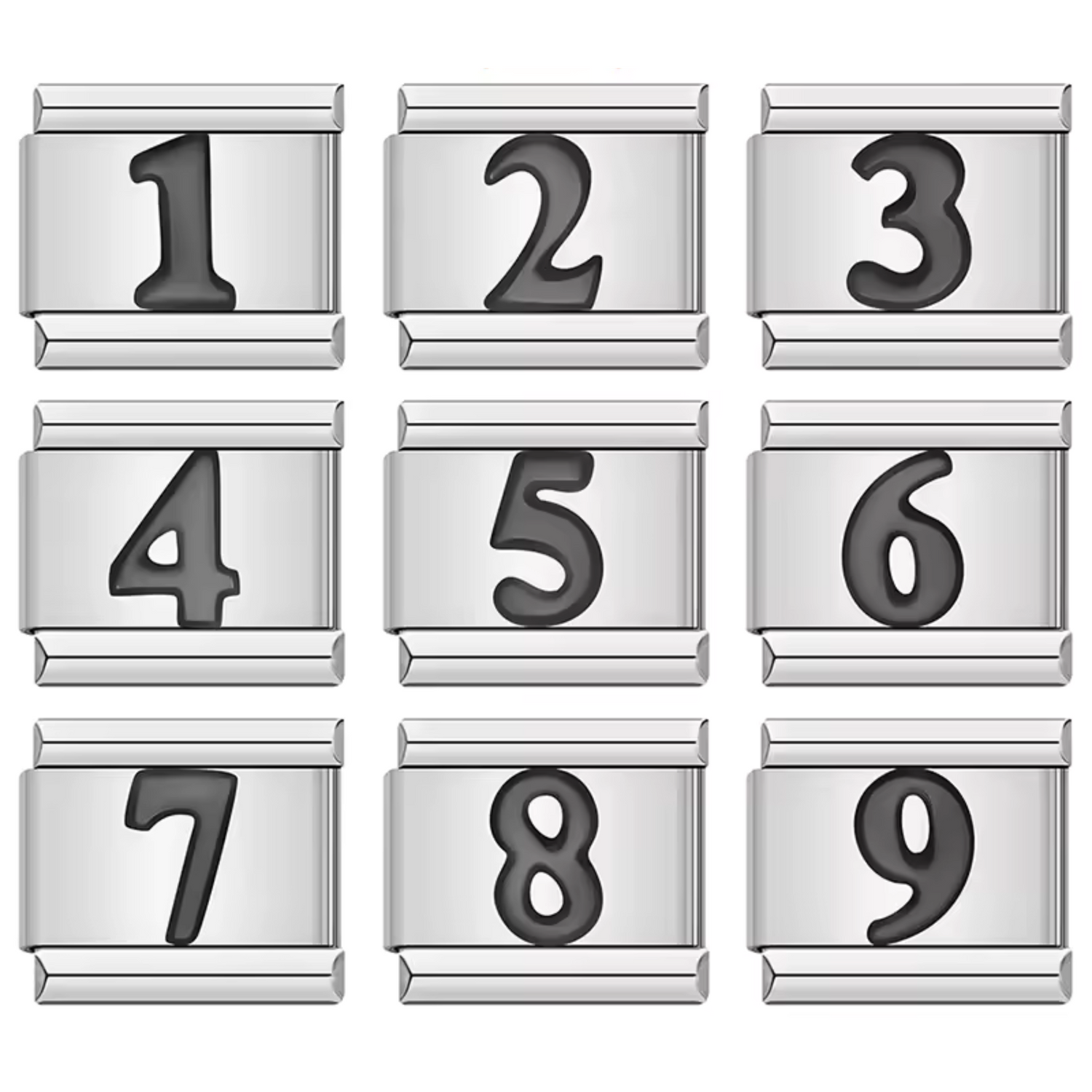 Silver Italian Charm – Numbers 0 to 9