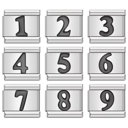 Silver Italian Charm – Numbers 0 to 9