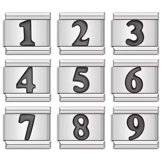 Silver Italian Charm – Numbers 0 to 9