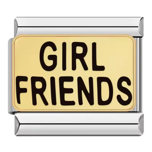 Silver and Gold Italian Charm – “Girl Friends”