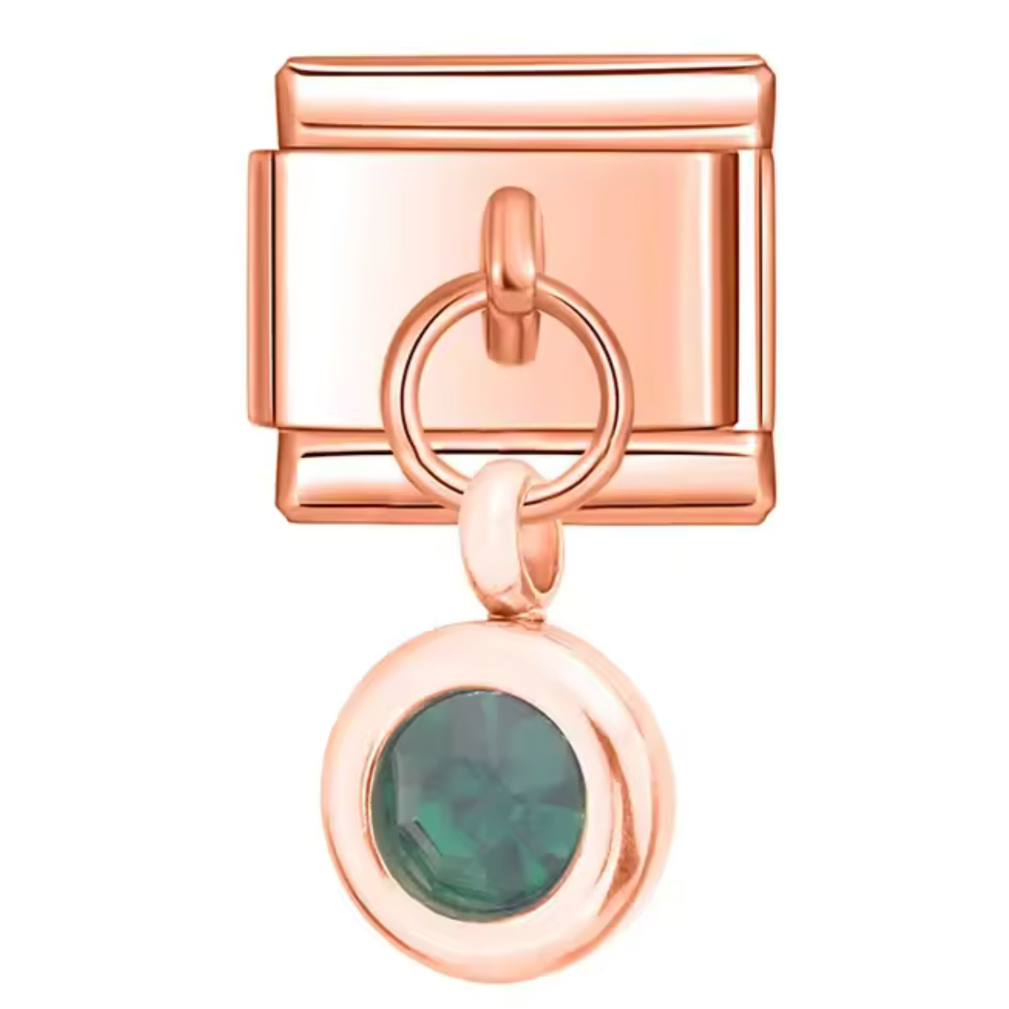 Italienischer Charm-Anhänger in Roségold – Geburtsstein