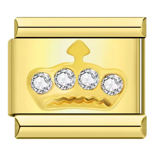 Silver or Gold Italian Charm – Crown