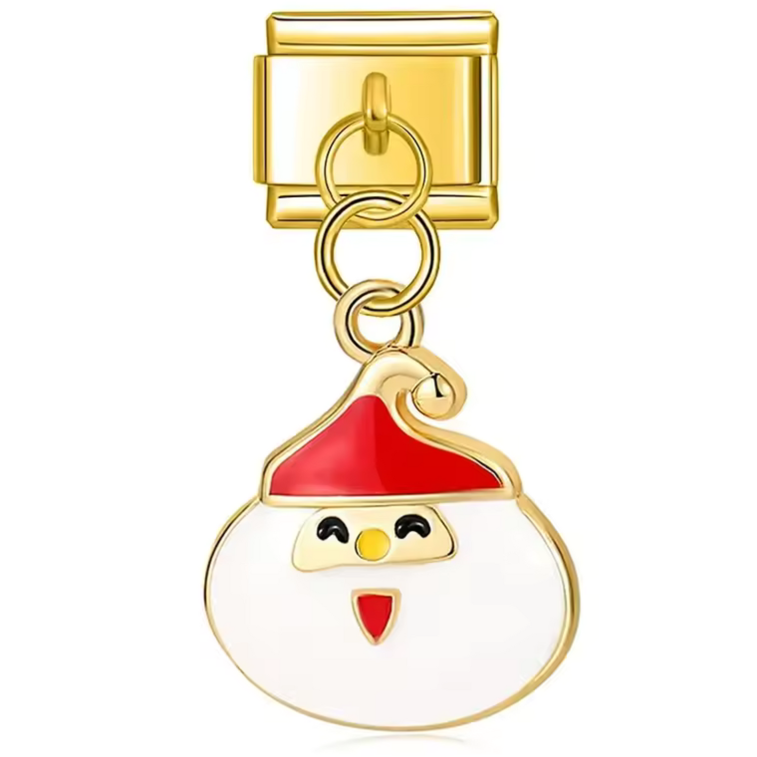 Italienischer Charm-Anhänger – Goldener Weihnachtsmann