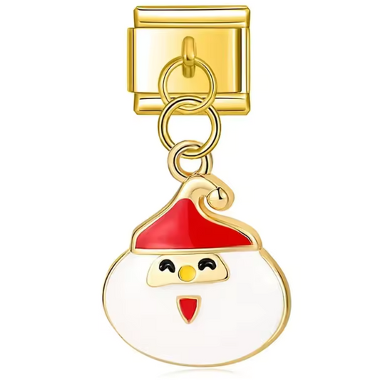 Italienischer Charm-Anhänger – Goldener Weihnachtsmann