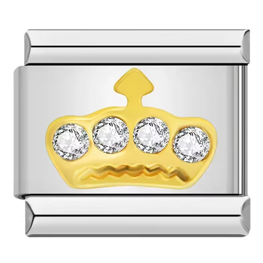 Silver or Gold Italian Charm – Crown