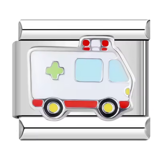 Silberner italienischer Anhänger – Krankenwagen