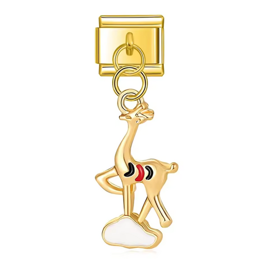Italienischer Charm-Anhänger – Goldener Hirsch