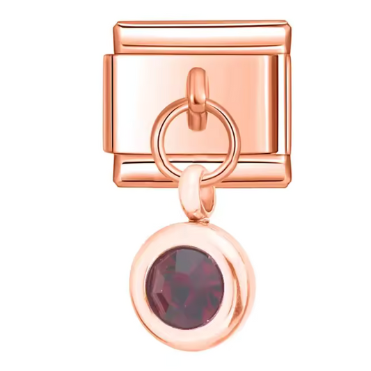 Italian Charm Pendant Rose Gold Color – Birthstone