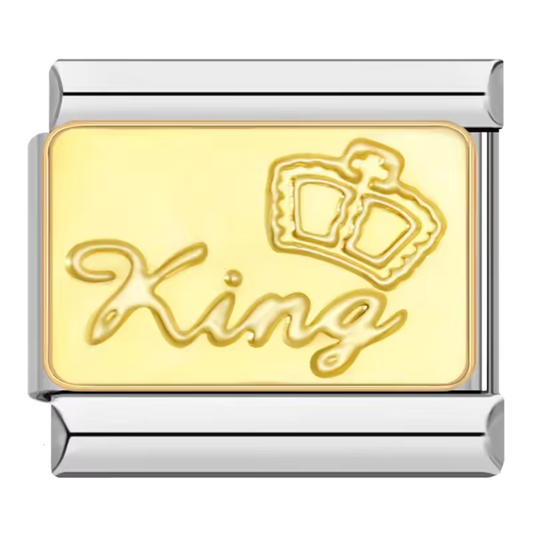 Silver and Gold Italian Charm – King