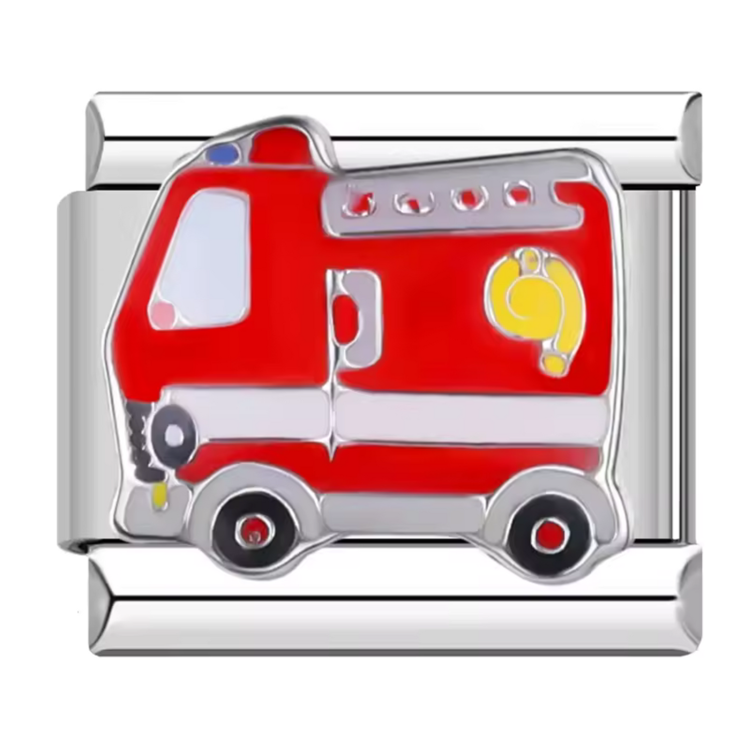 Silver Italian Charm – Fire Truck