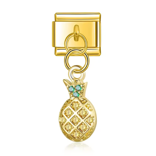 Italian Charm Pendant – Pineapple in Gold, Silver or Rose Gold