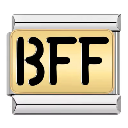 Silver and Gold Italian Charm – “BFF”