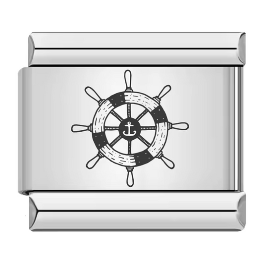Silver Italian Charm – Rudder