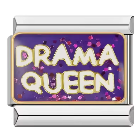 Silver or Gold Italian Charm – "Drama Queen"