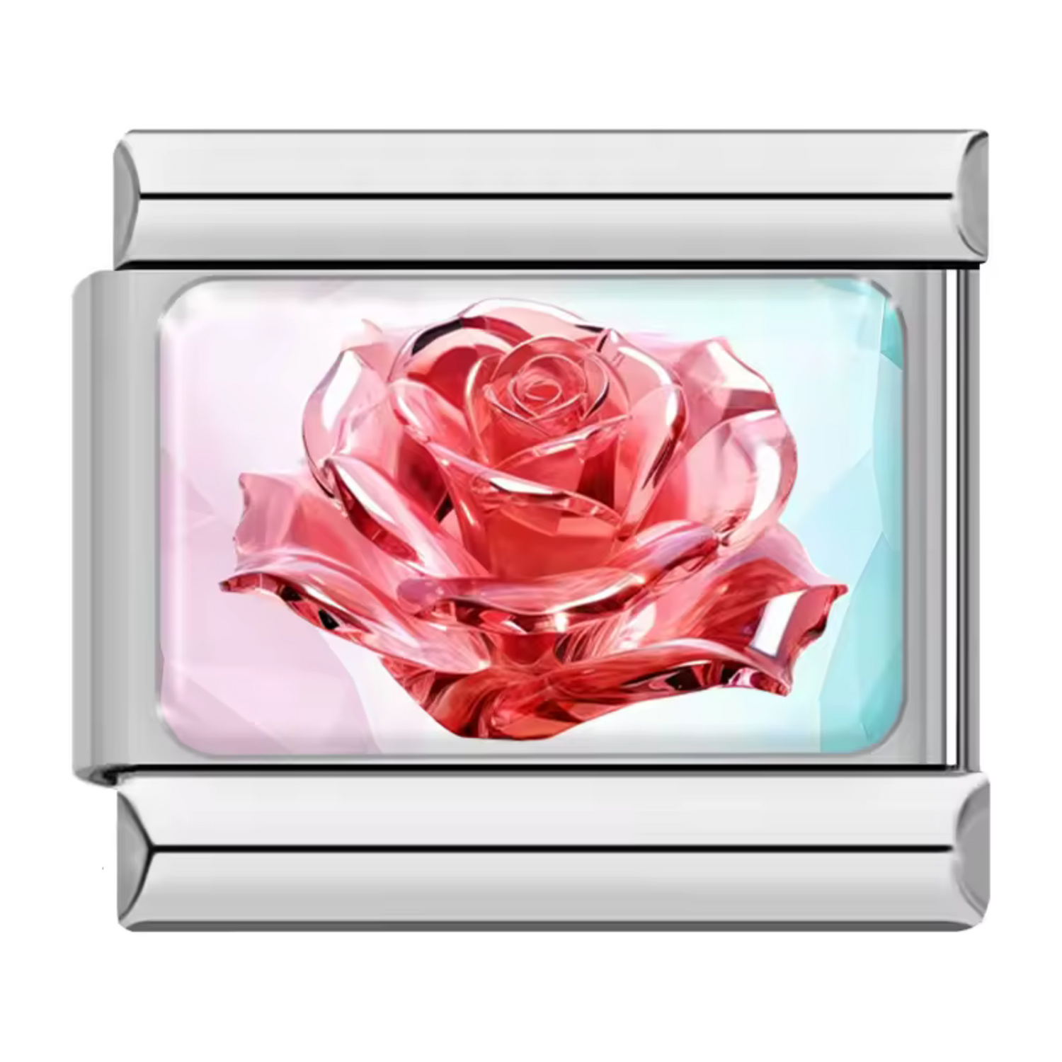 Italian Charm – Silver Crystal Pink