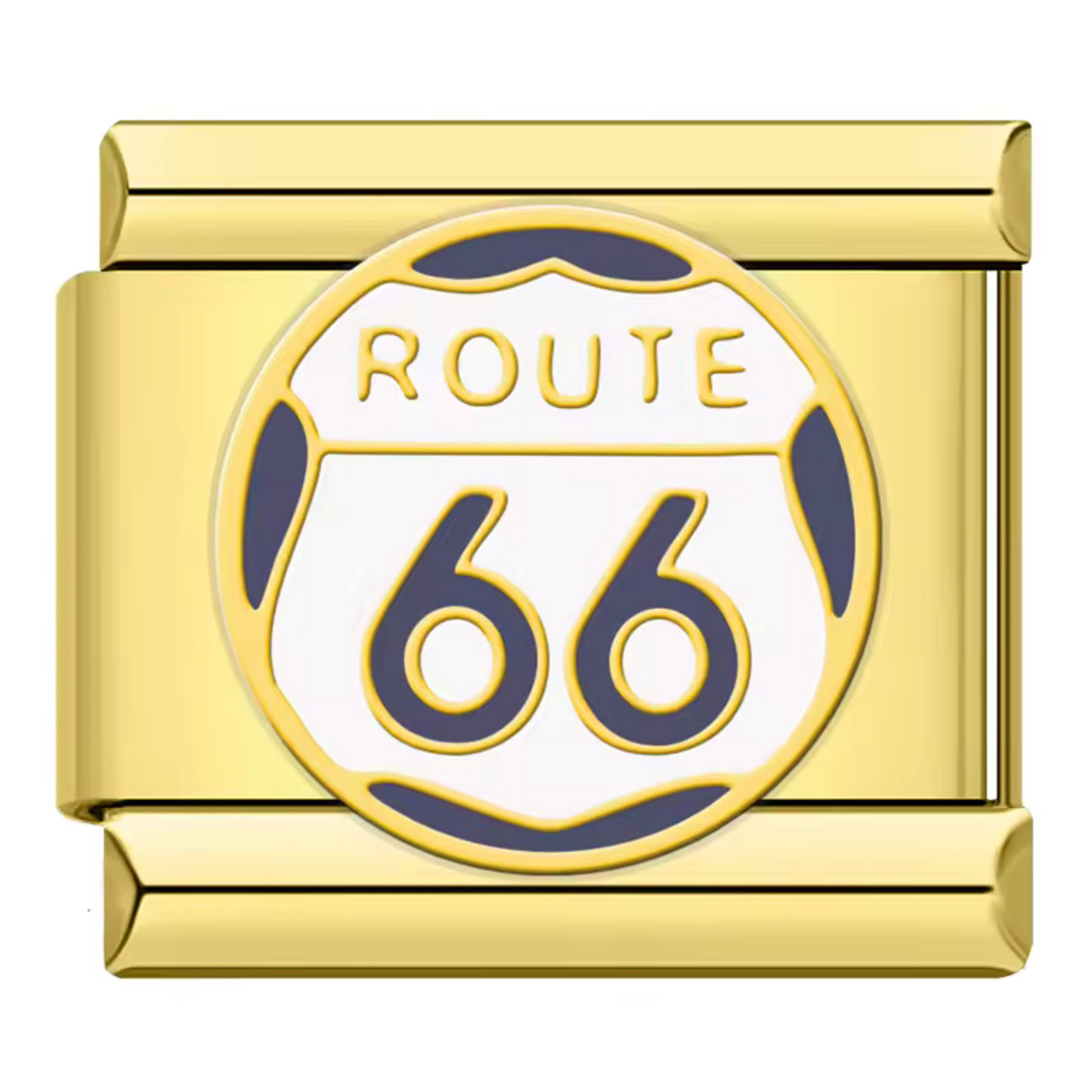 Silver or Gold Italian Charm – Route 66