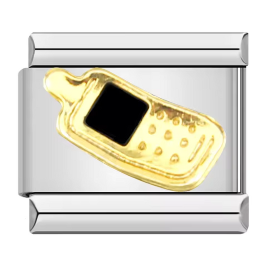Silver or Gold Italian Charm – Telephone