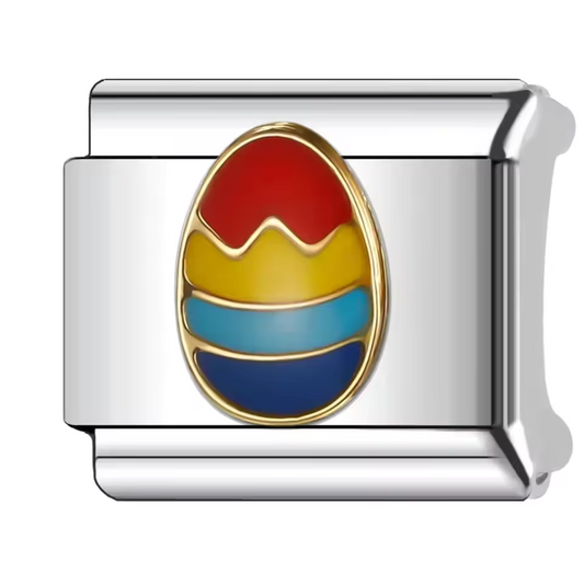 Silberner italienischer Charm – Osterei