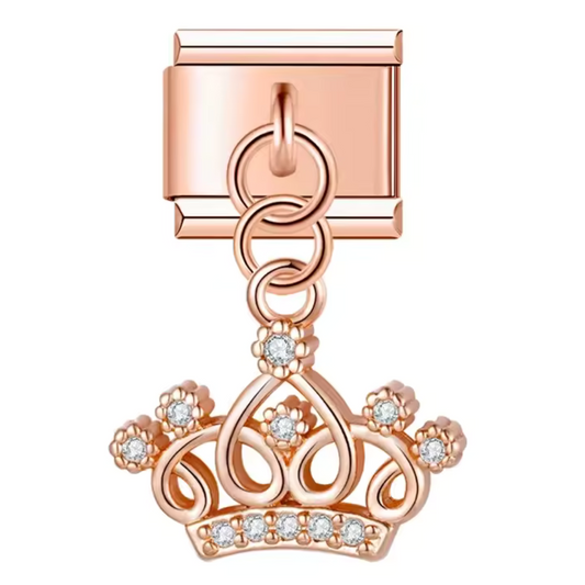 Italian Charm Pendant in Rose Gold, Silver or Gold – Crown