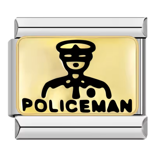 Silberner italienischer Charm – Polizist