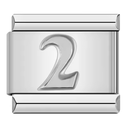 Silver Italian Charm – Numbers 0 to 9