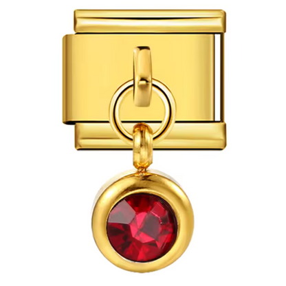 Italienischer Goldfarbener Charm – Geburtsstein