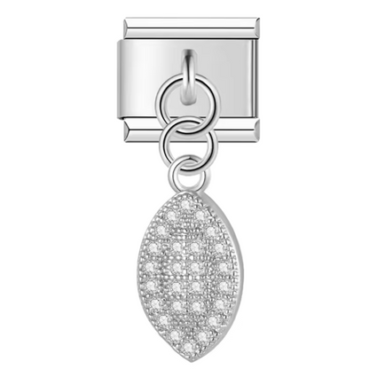Italian Charm Pendant Silver or Rose Gold – Rugby Ball