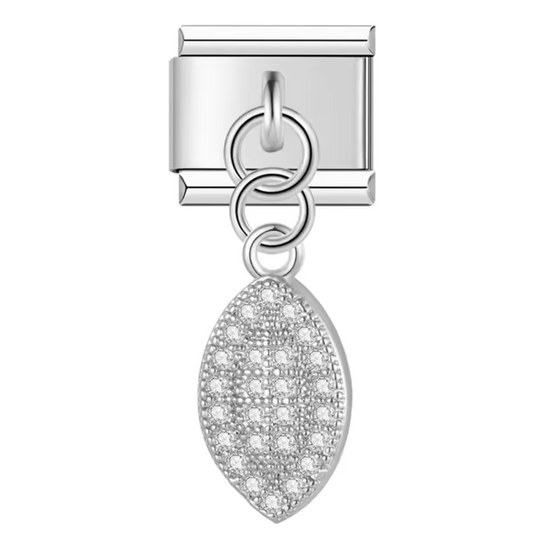 Italian Charm Pendant Silver or Rose Gold – Rugby Ball
