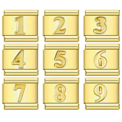 Gold Italian Charm – Numbers 0 to 9