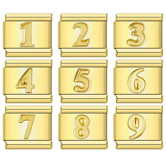 Gold Italian Charm – Numbers 0 to 9