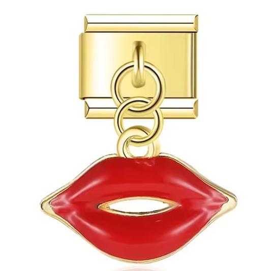 Italian Charm Pendant Silver or Gold – Red Mouth