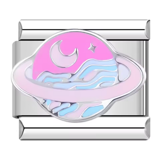 Italienischer Charme – Rosa Saturn Anhänger
