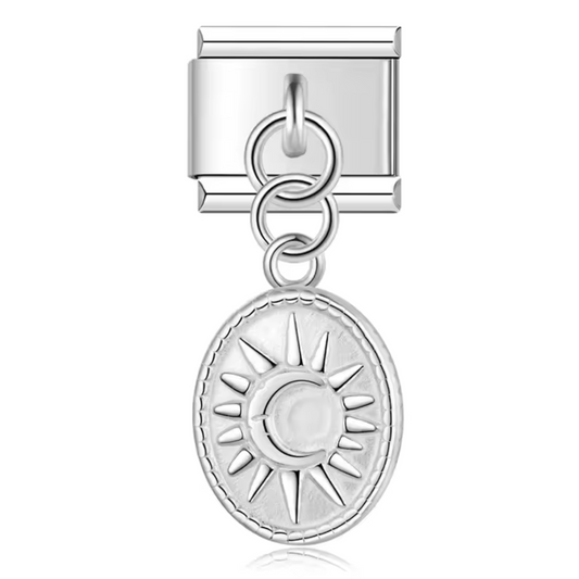Italienischer Charme – Silberner Anhänger mit Sonne- und Mondmedaillon