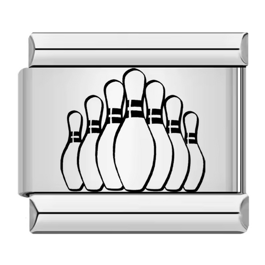 Silver Italian Charm – Bowling Pins