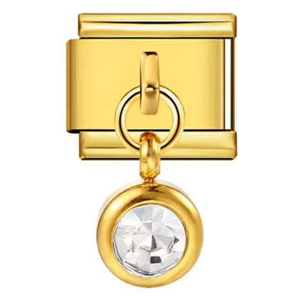 Italienischer Goldfarbener Charm – Geburtsstein