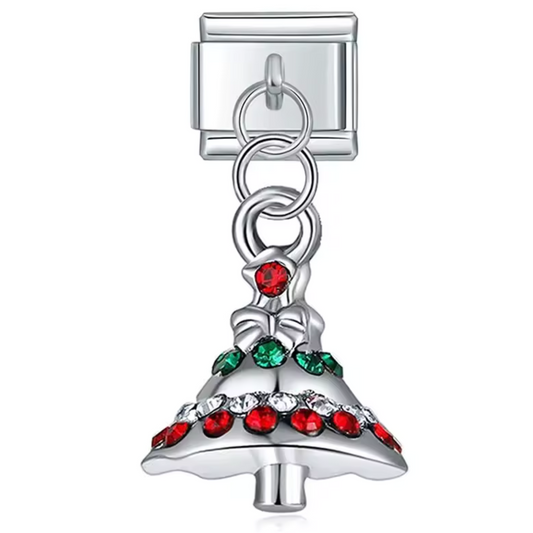 Italienischer Charm-Anhänger – Silberner Weihnachtsbaum
