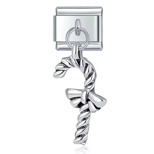 Italienischer Charm-Anhänger – Silberne Zuckerstange