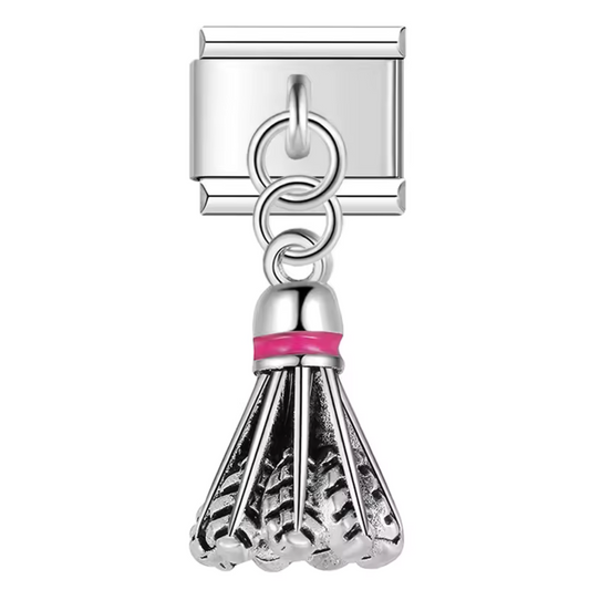 Italian Charm Silver Pendant – Badminton Shuttlecock